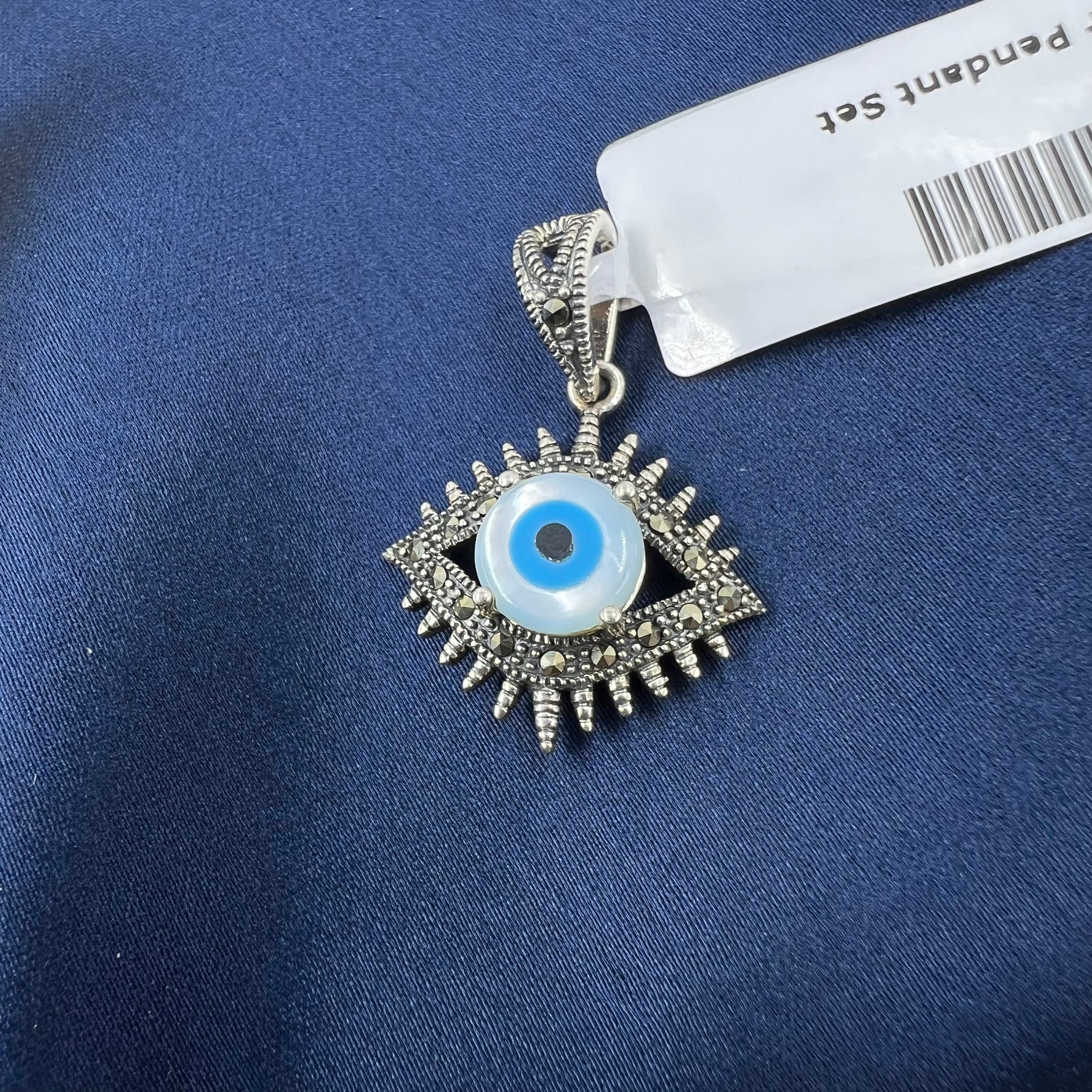 Zina Evil Eye Marcasite Pendant Set