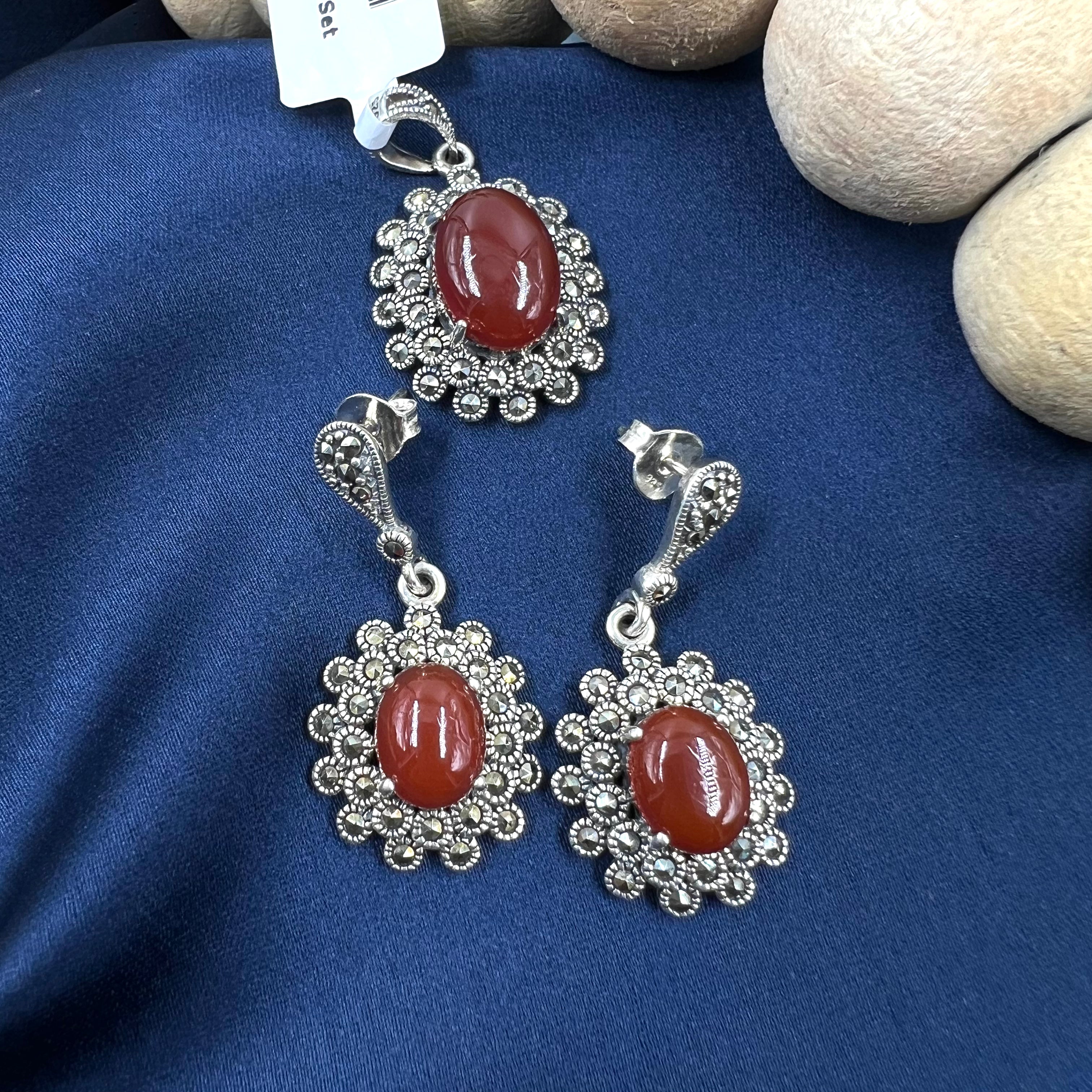 Rumi Marcasite Pendant Set