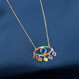 Rainbow Evil Eye Pendant