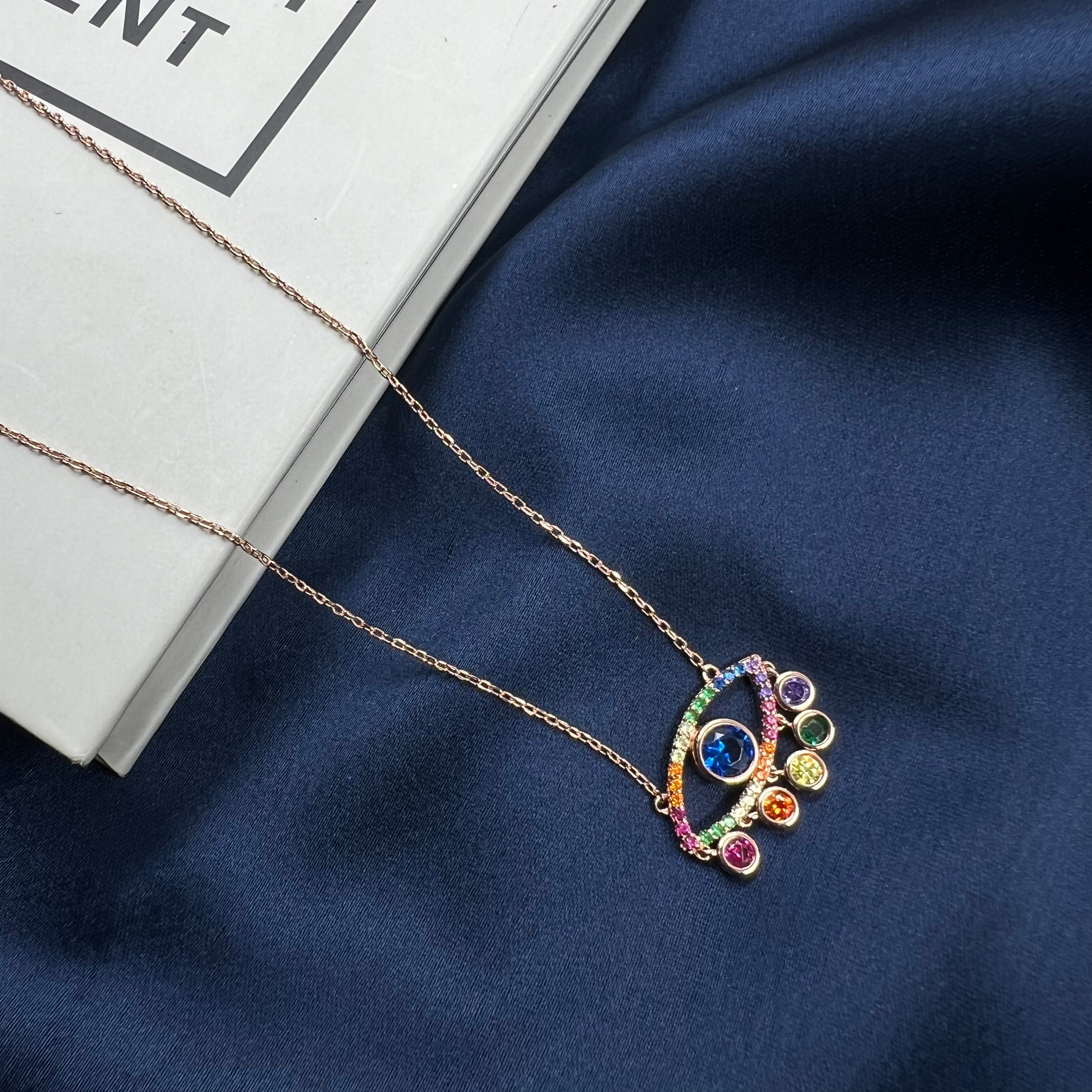 Rainbow Evil Eye Pendant