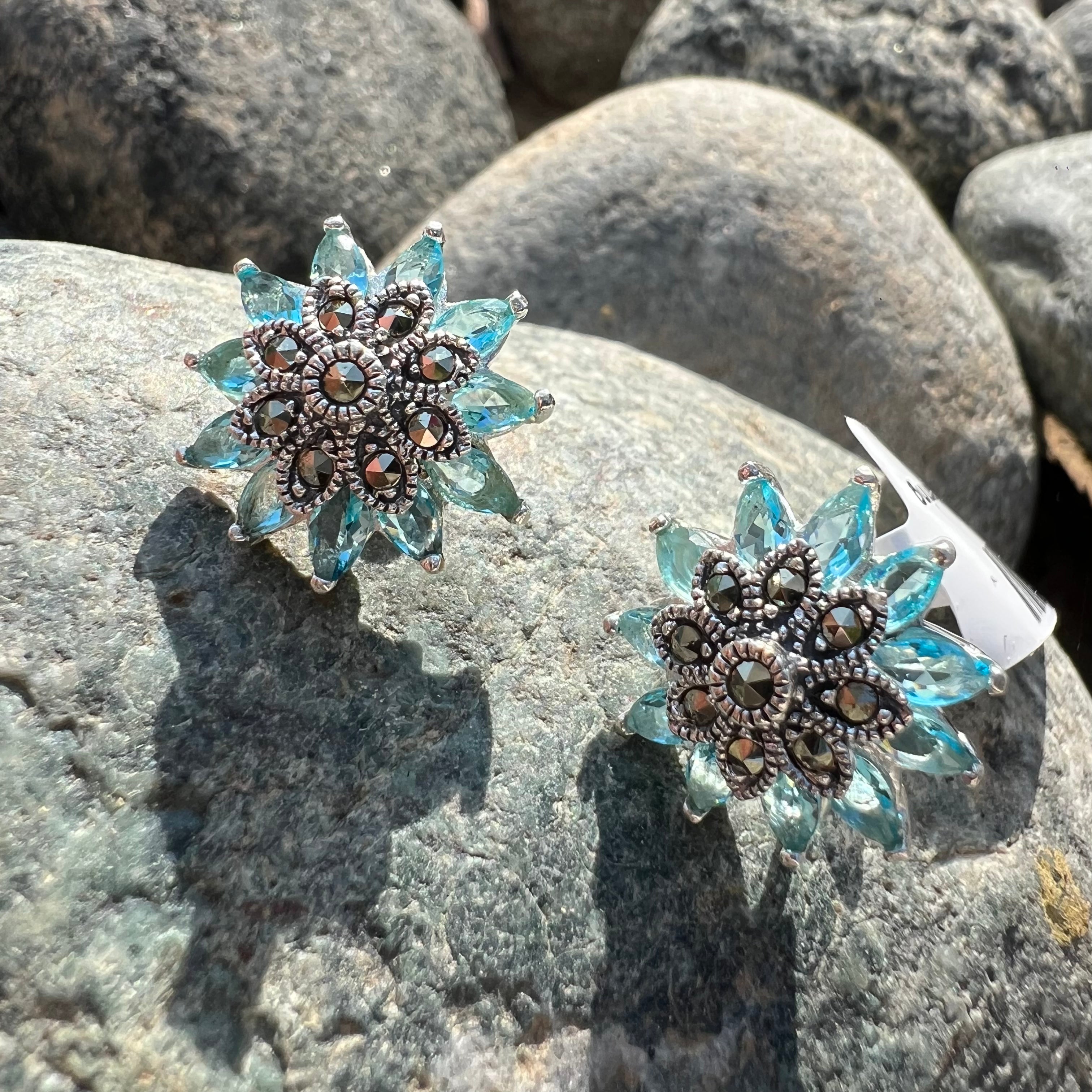 Aqua Petal Earrings