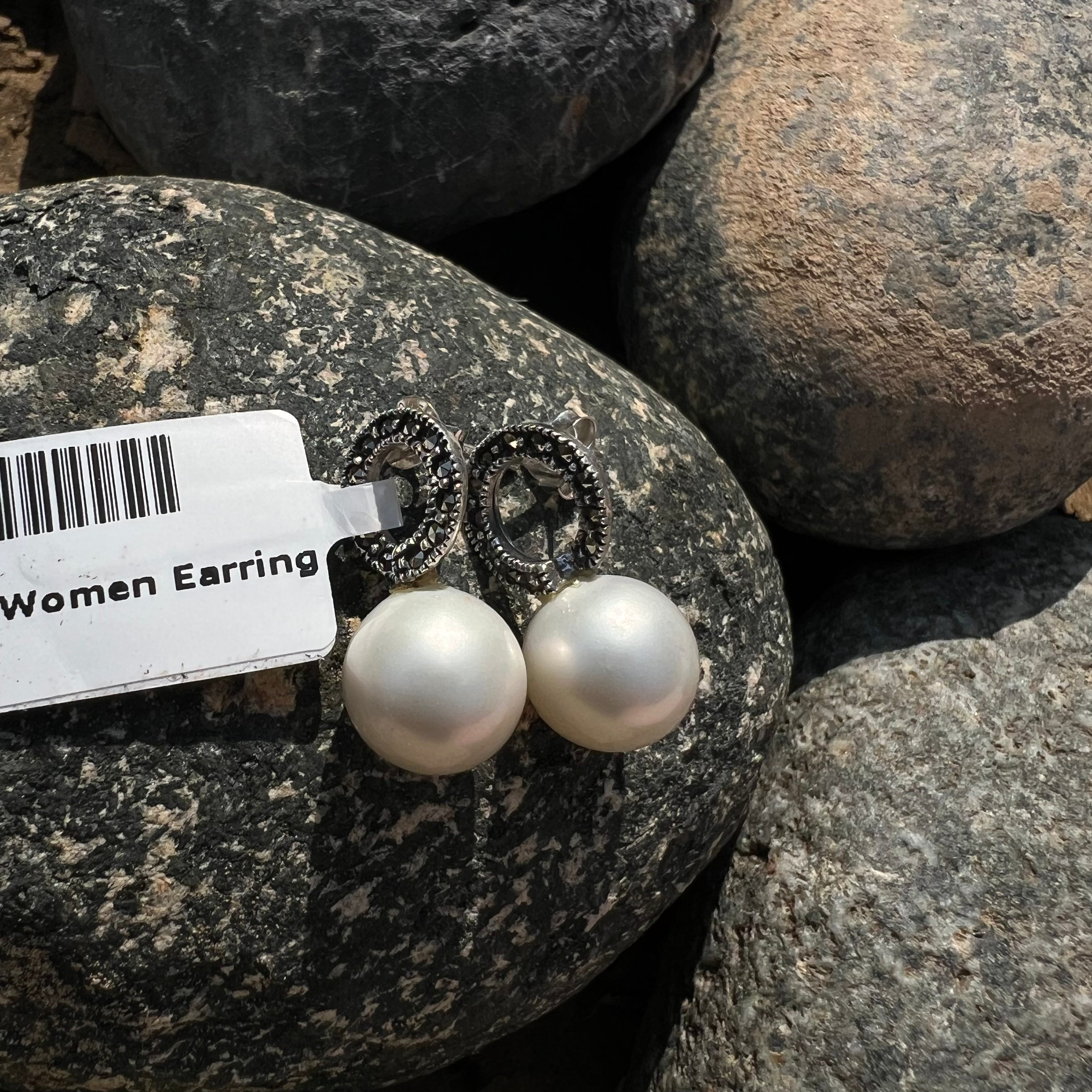 Pearl Marcasite Earrings