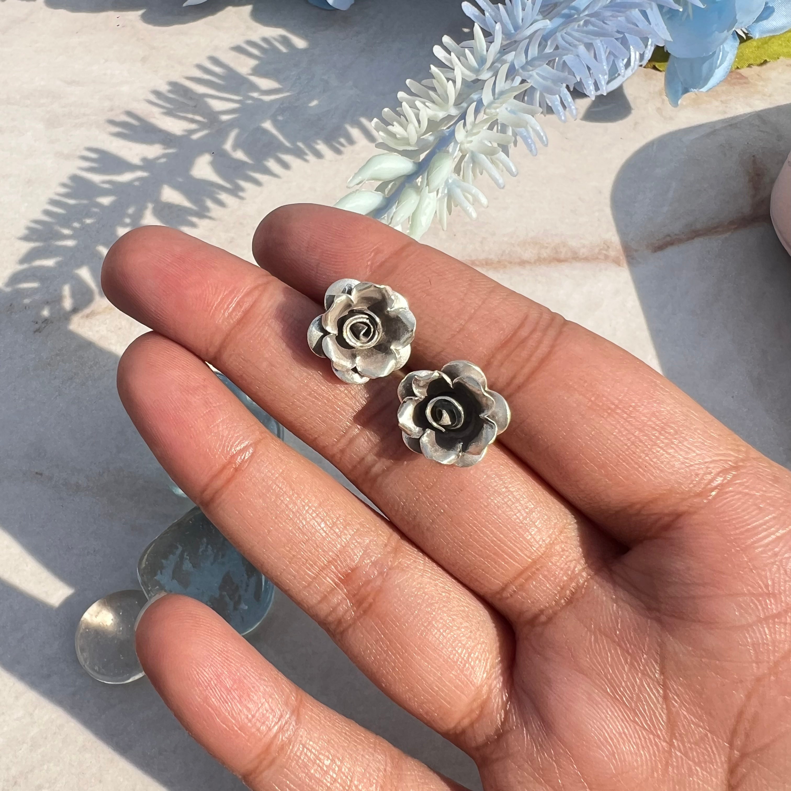 Antique Floral Earrings Studs