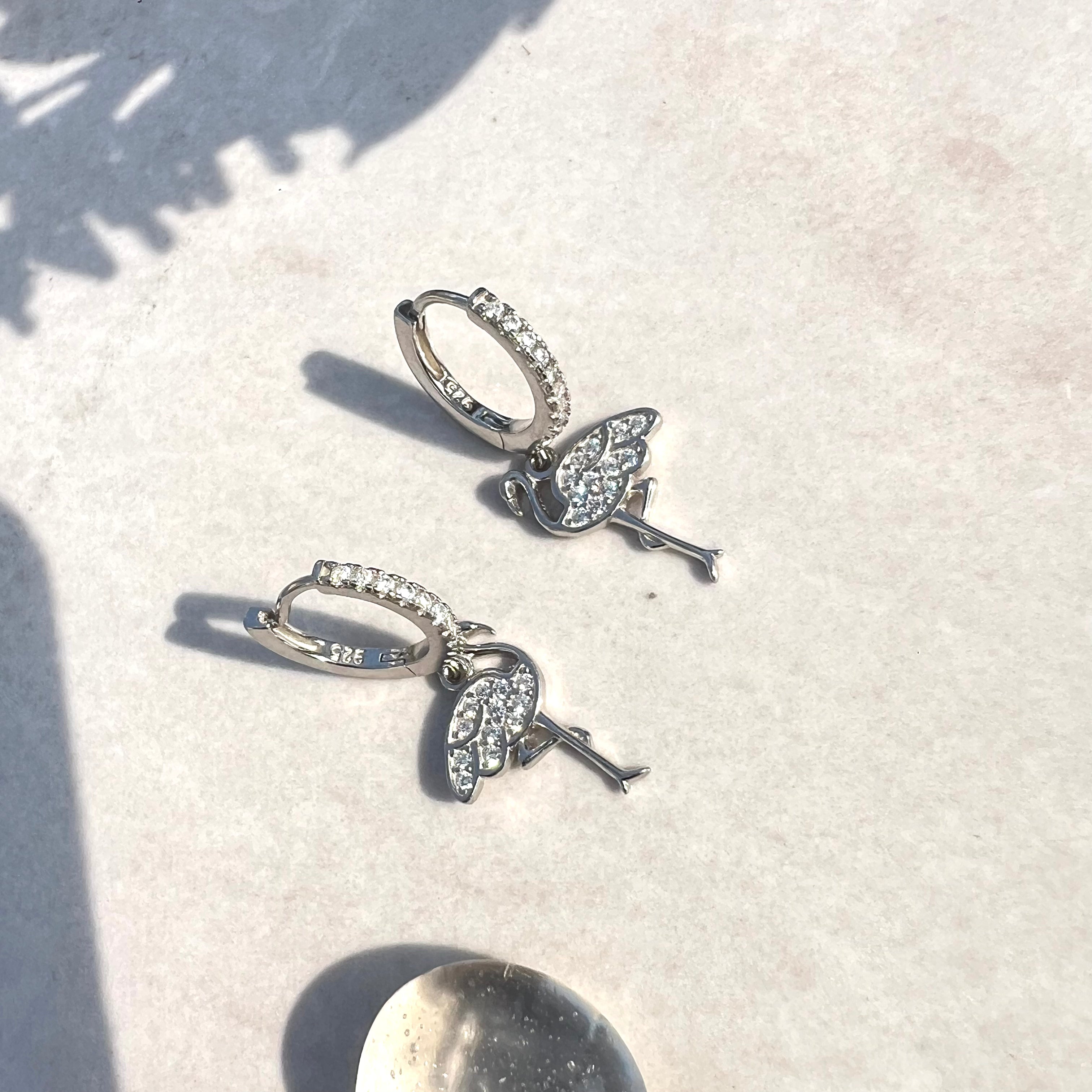 Dancing Swan Drop Earrings