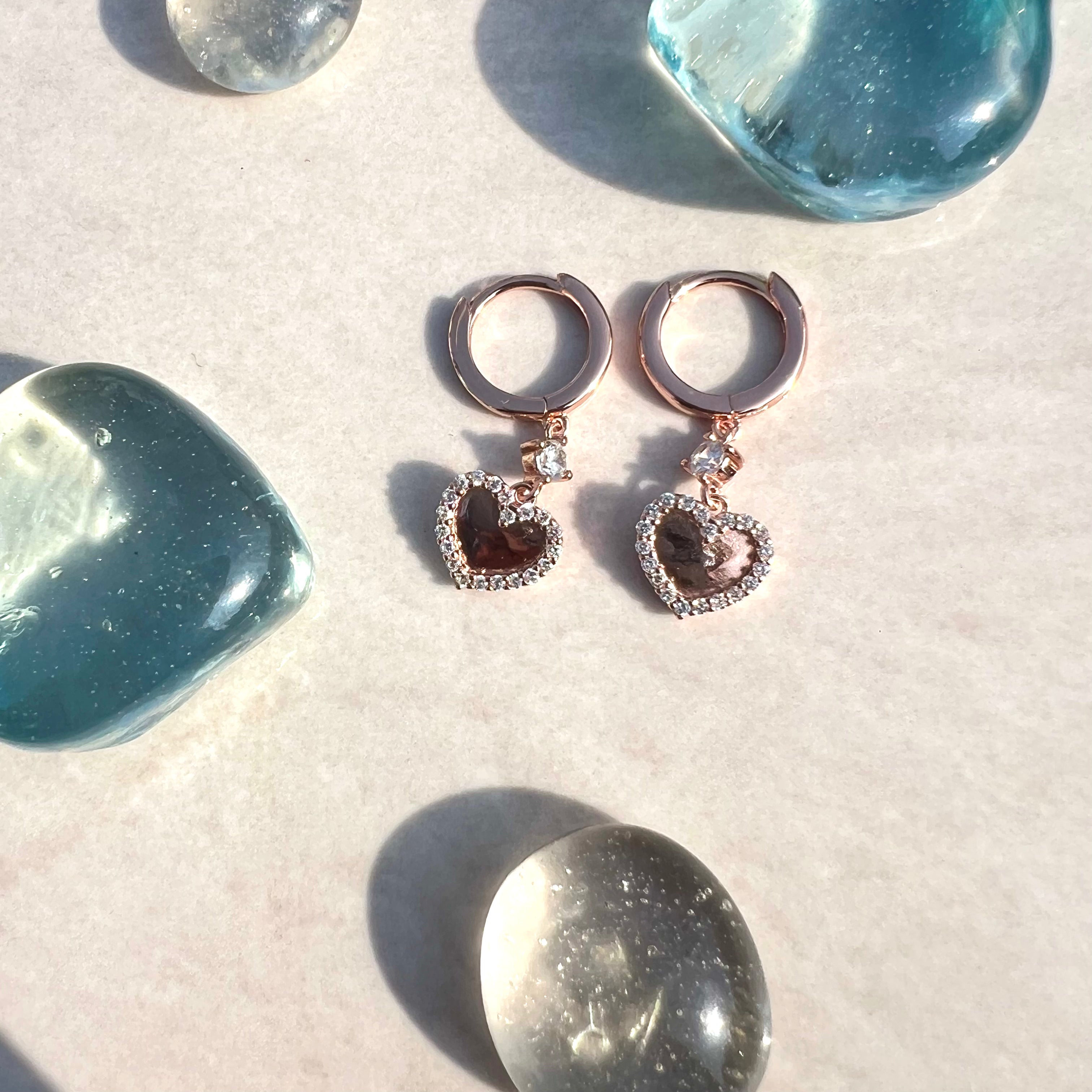 Hanging Cupid Heart Earrings