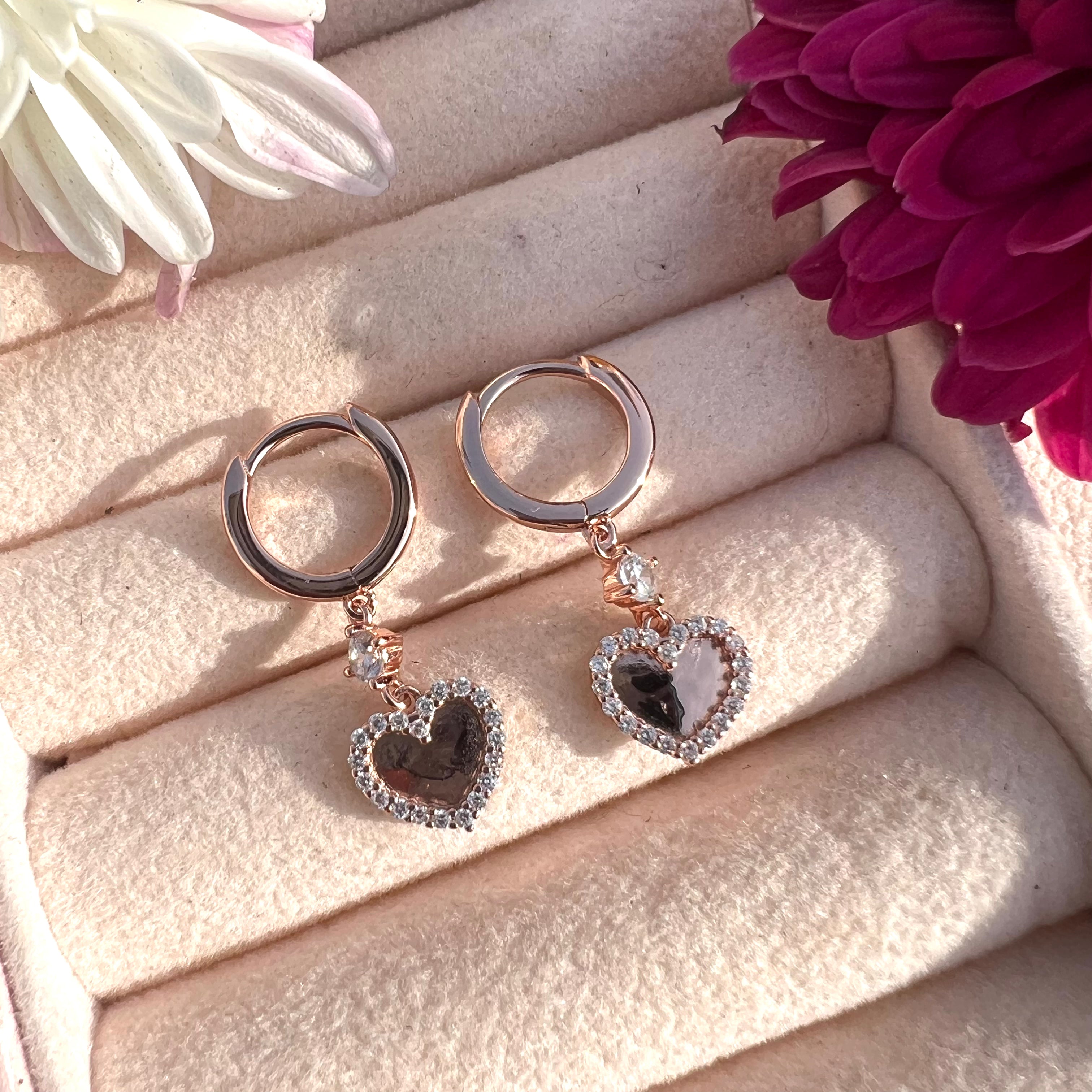 Hanging Cupid Heart Earrings