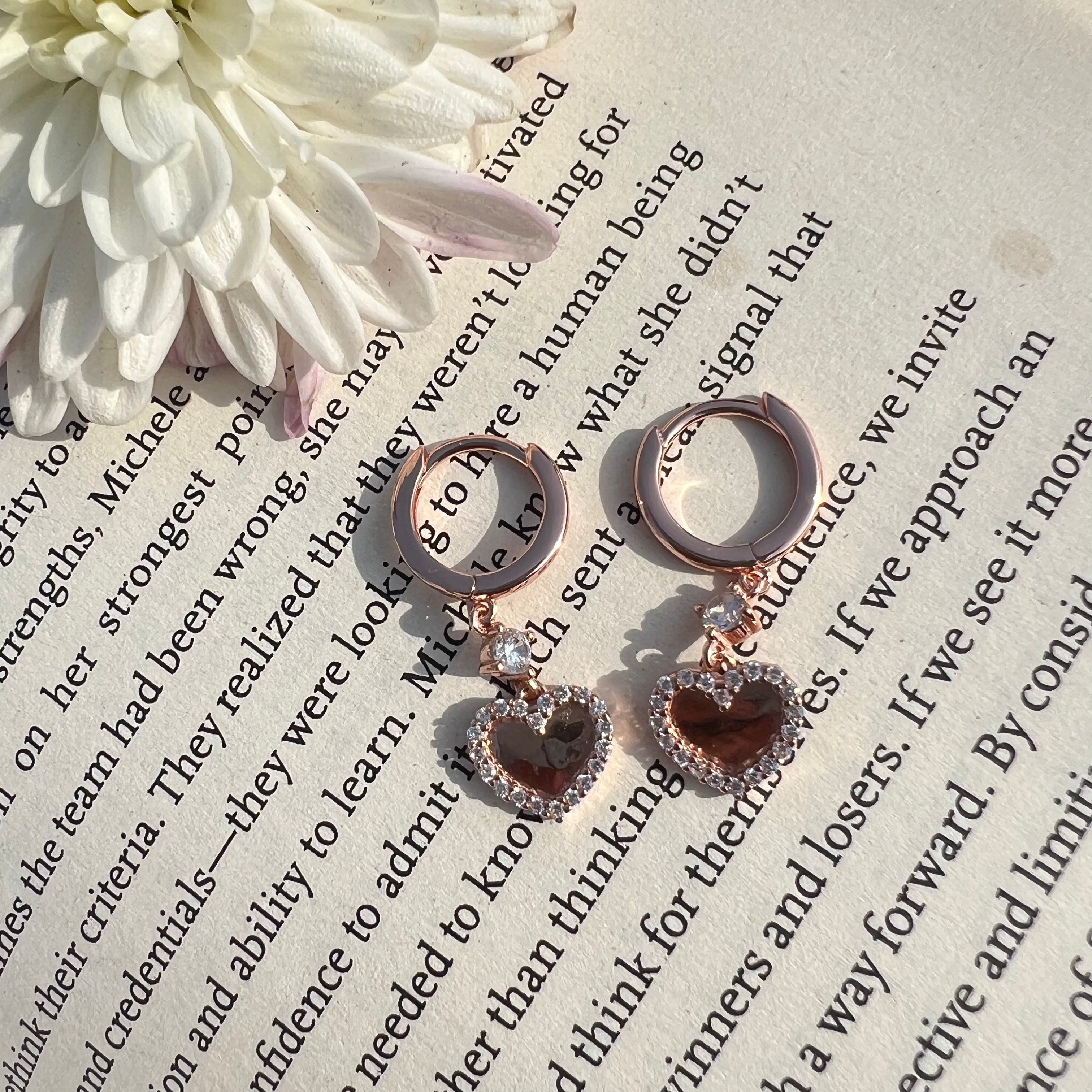 Hanging Cupid Heart Earrings