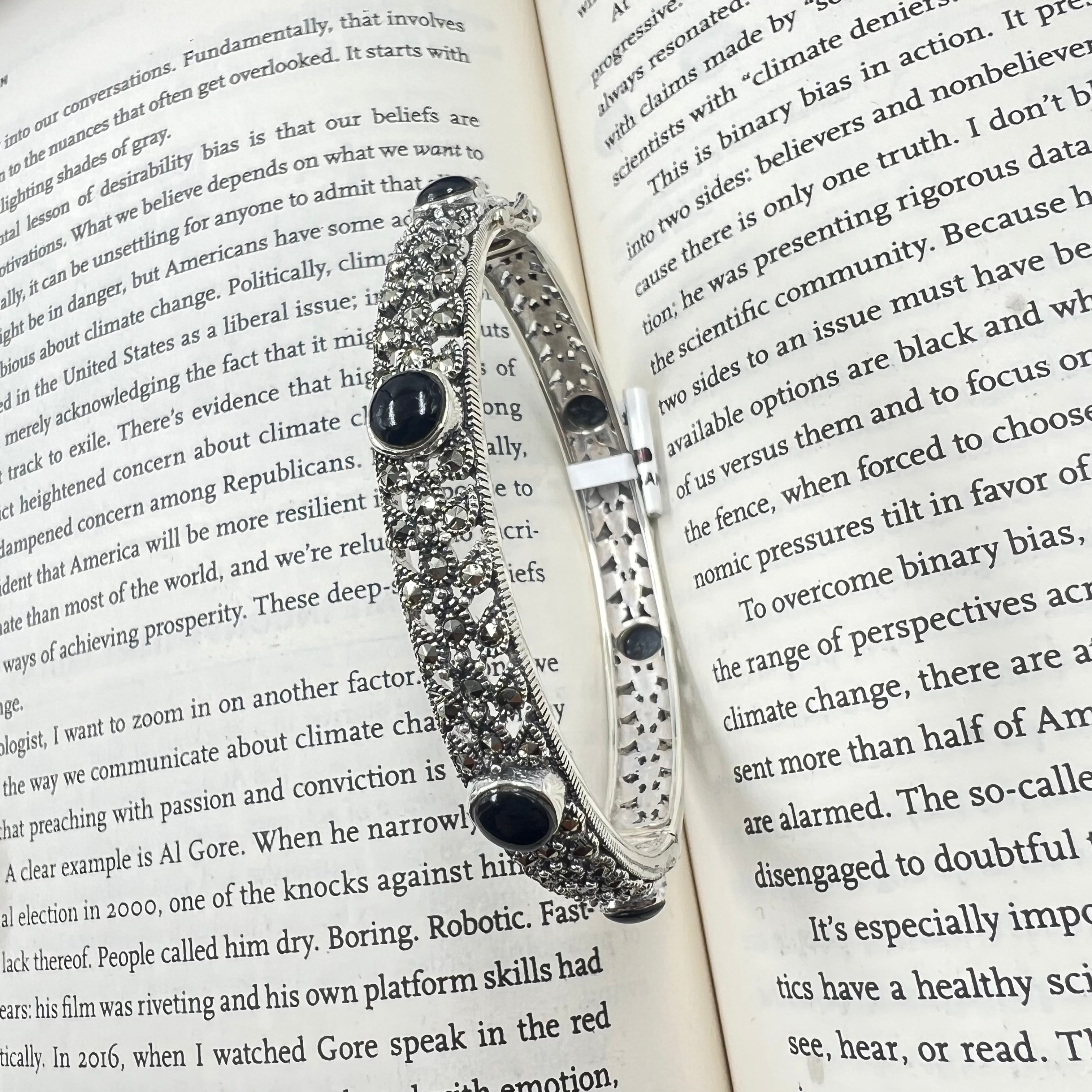 Noire Black Beads Bangle