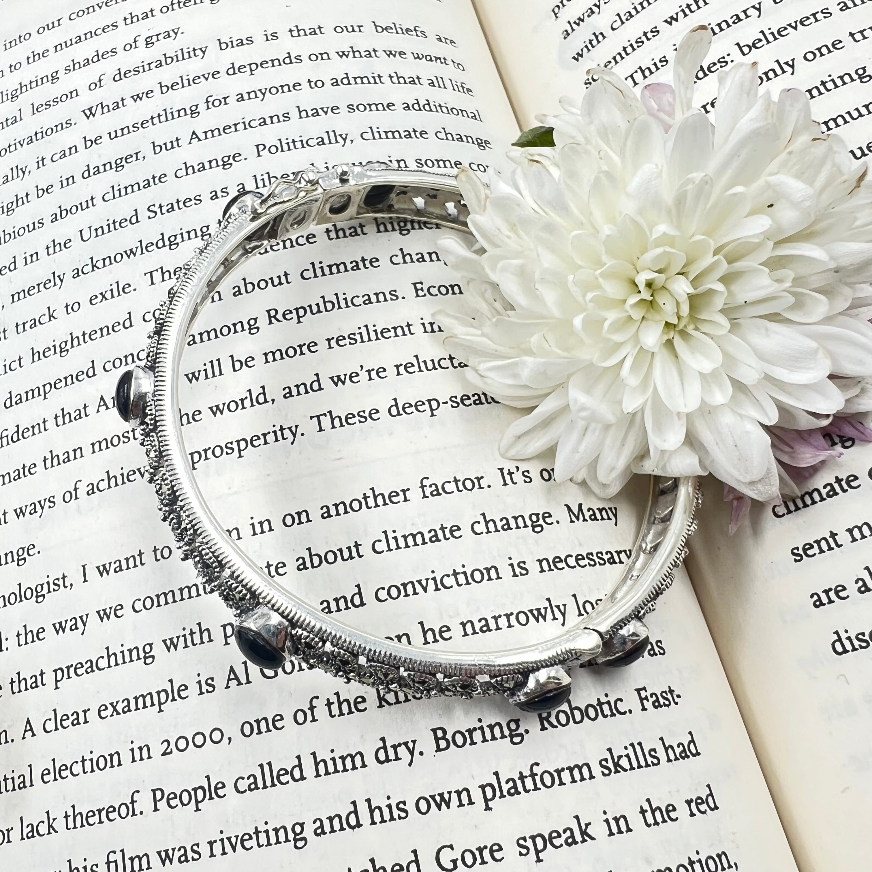 Noire Black Beads Bangle