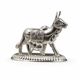 Kamdhenu with calf pure silver idol