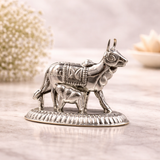 Kamdhenu Cow and calf pure silver idol