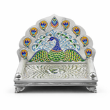 Decorative Mayur design silver singhassan