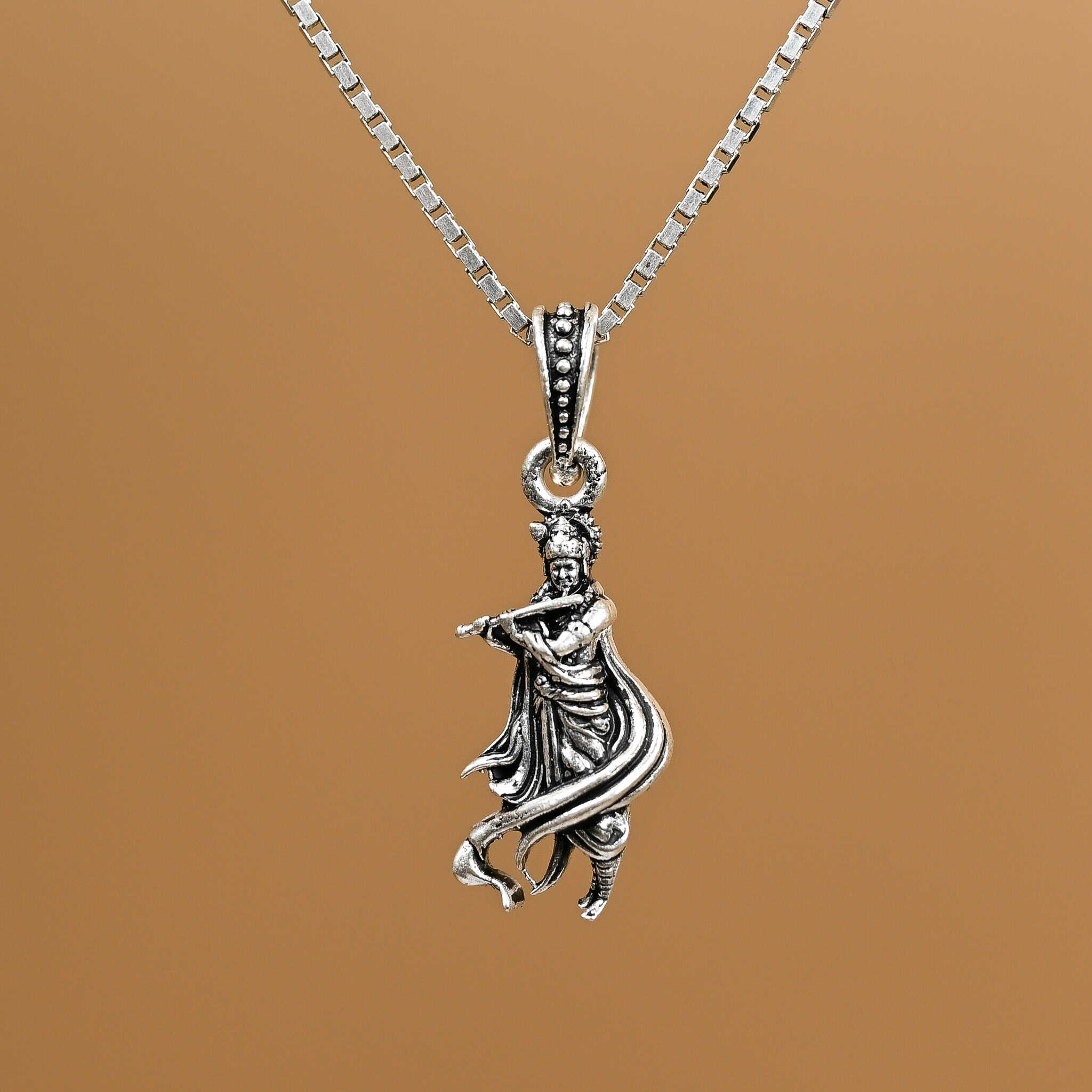 Krishna Silver Pendant