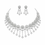 925 sterling silver bridal choker necklace and earrings set