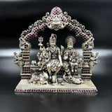 Lord shiva Parvati with family silver idol set