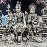 Lord shiva Parvati with family pure silver idol set