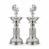 Peacock Candle Stand Pair
