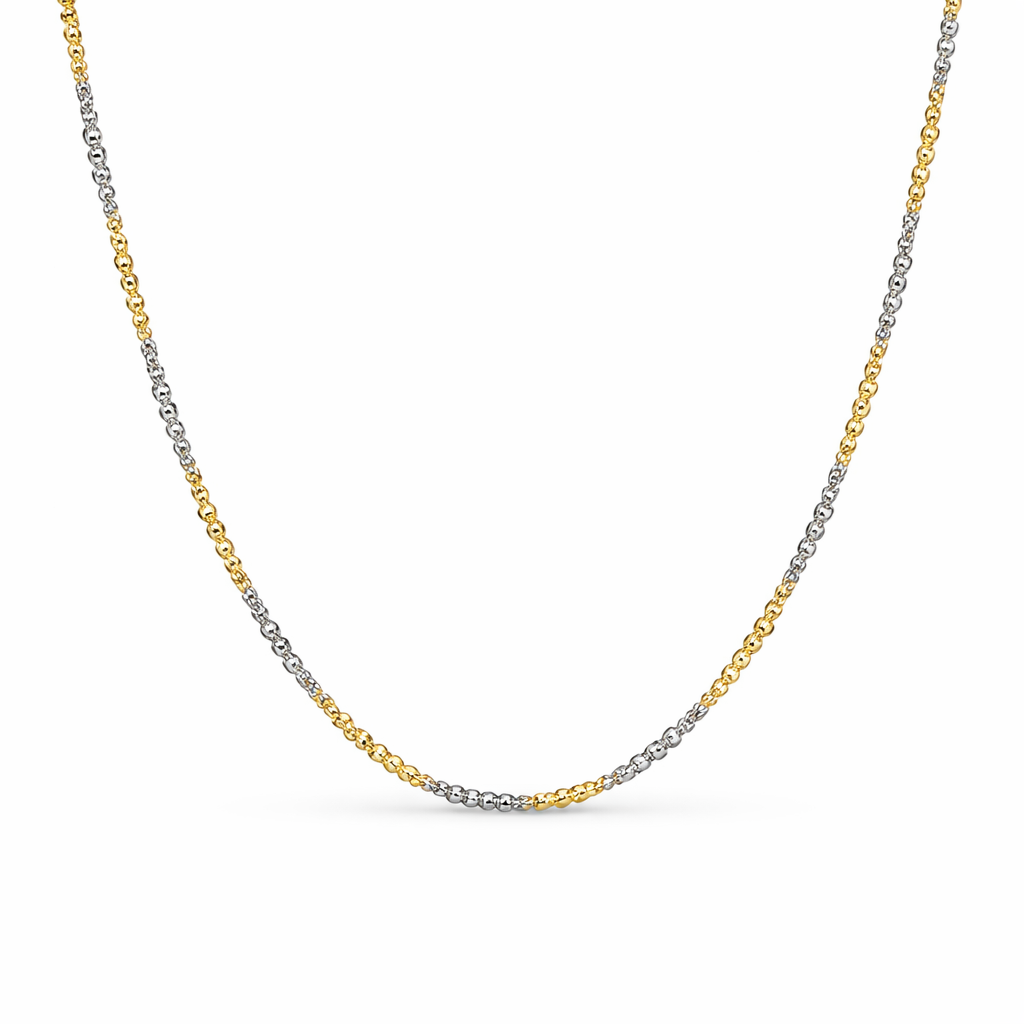 Two tone gold and silver chain necklace 
