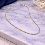 Two-tone gold and silver chain necklace for women