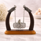 Pure silver Ladoo gopal in jhula idol