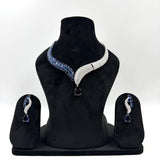 Blue snake necklace in 925 silver