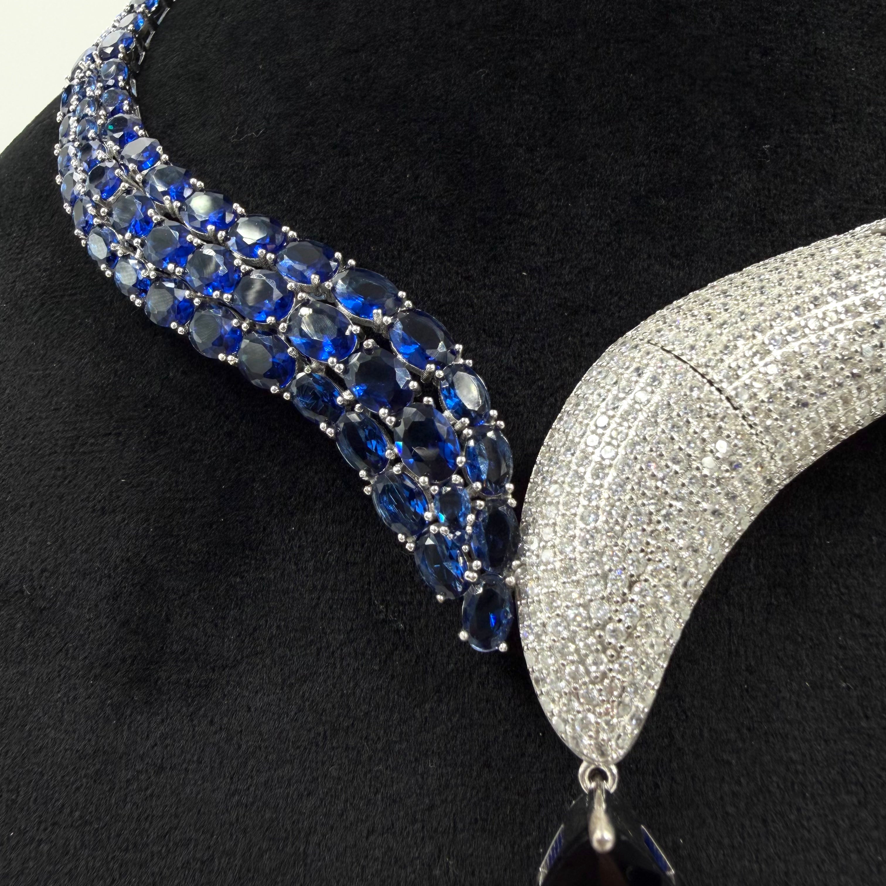 Bold blue snake necklace by House of Janya