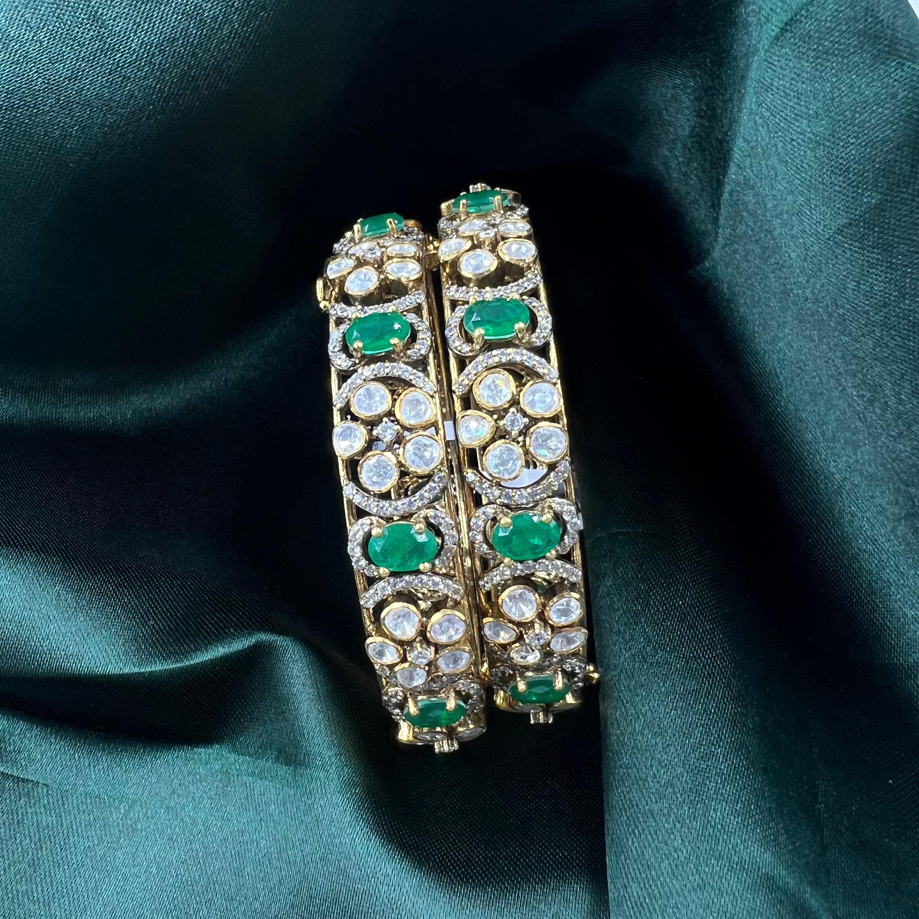 buy gold polish silver bangles online