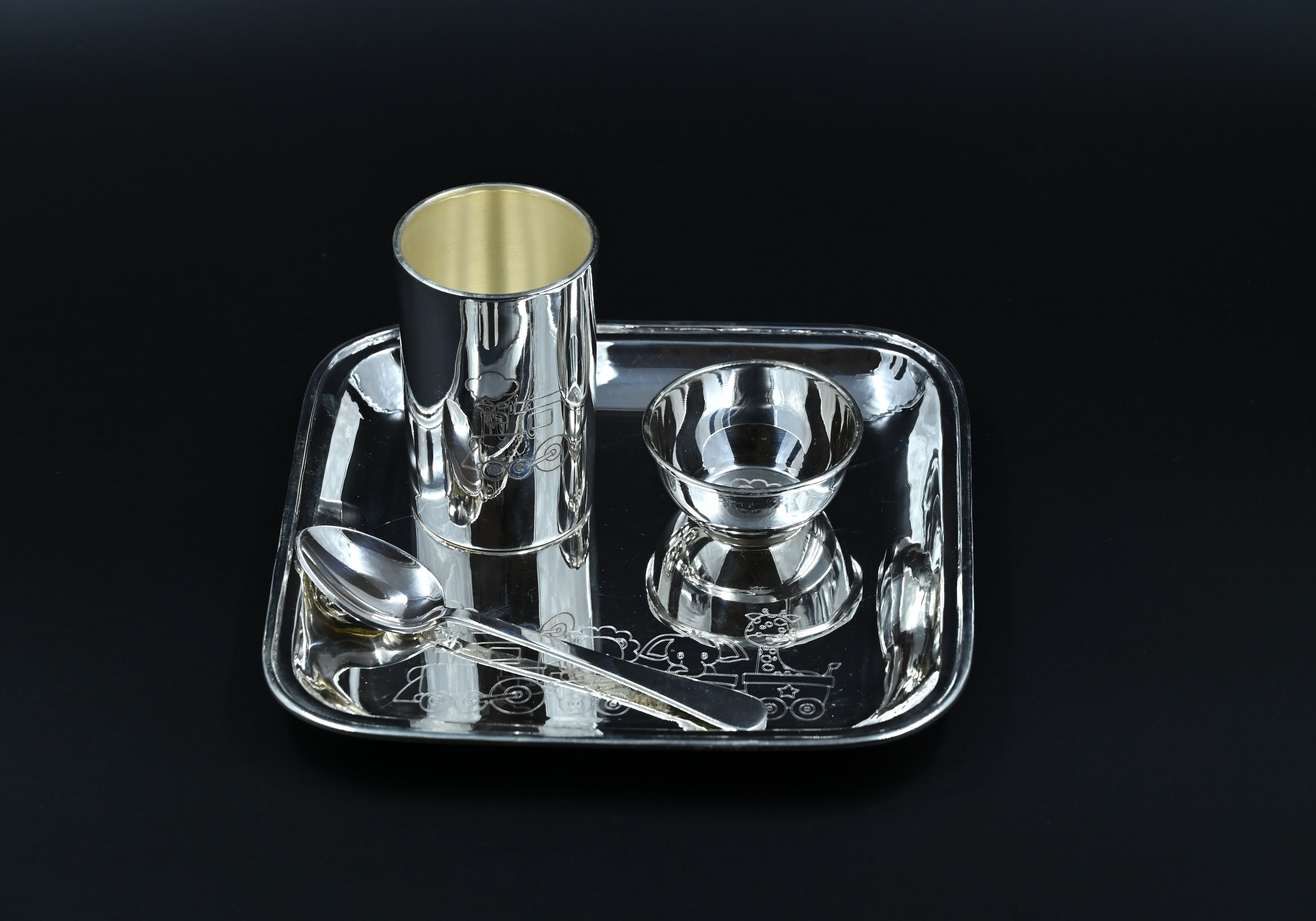 Choo choo silver meal set for baby
