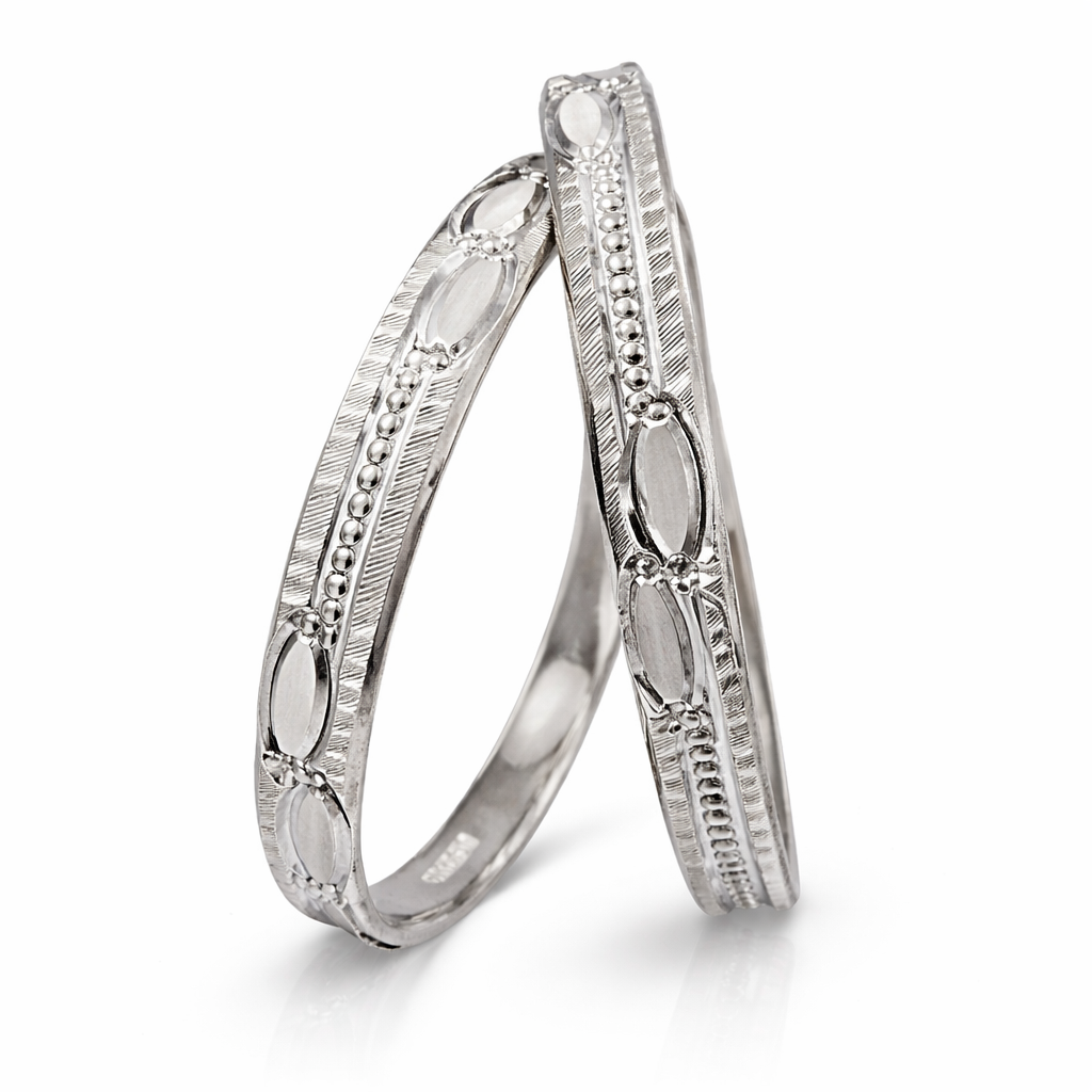 contemporary silver circle bangles