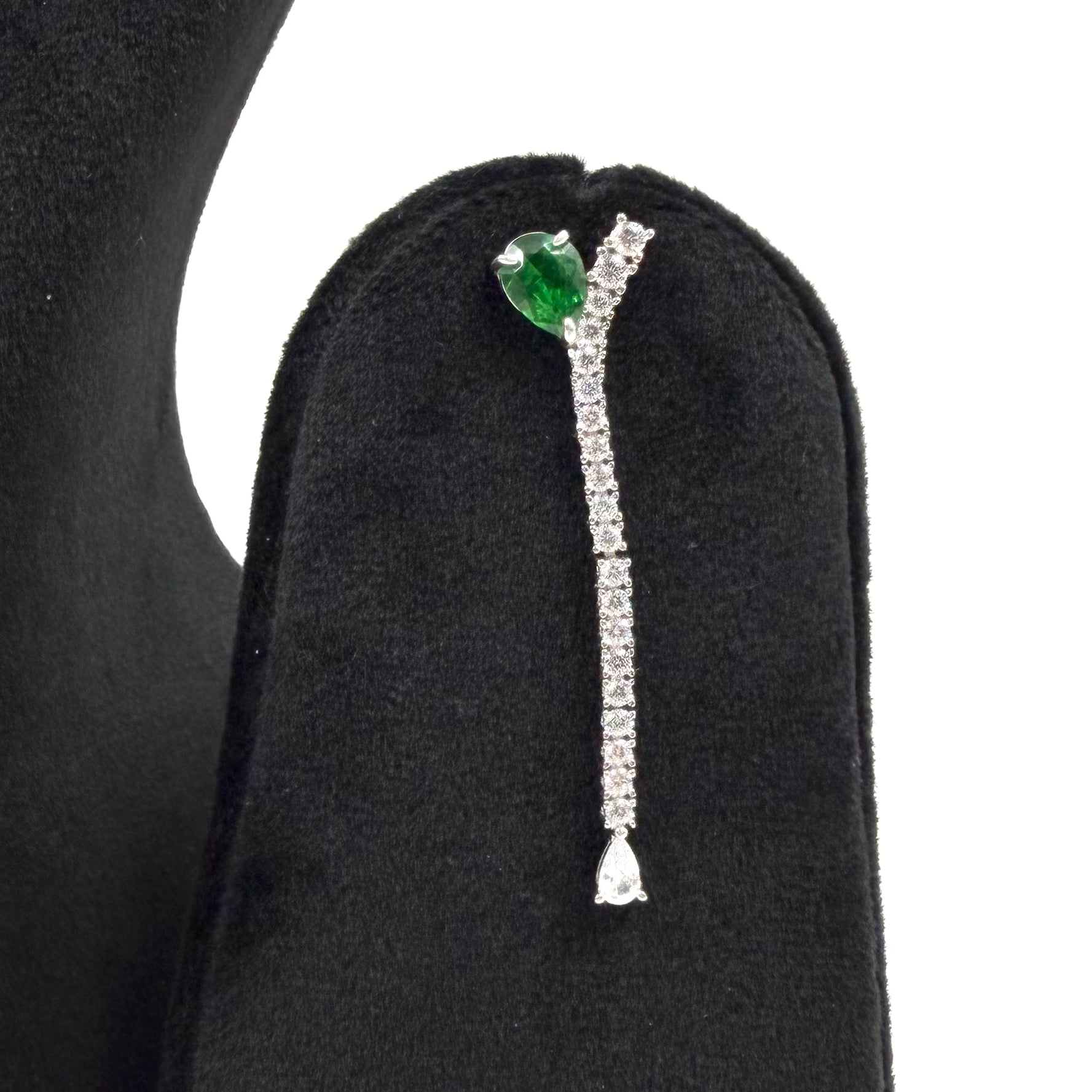 Designer hanging emerald necklace 925 silver