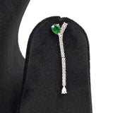 Designer hanging emerald necklace 925 silver