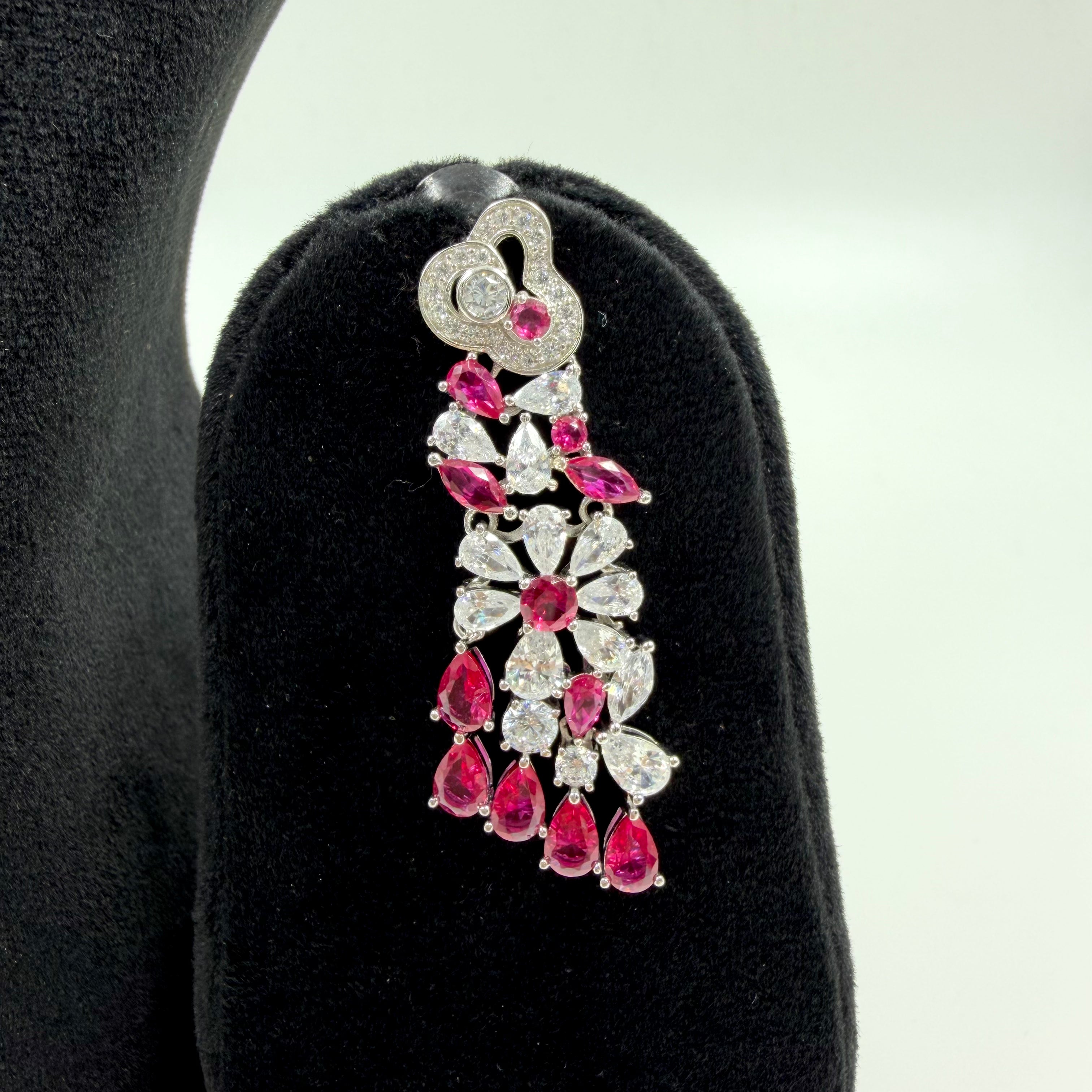 Designer red stone necklace for women