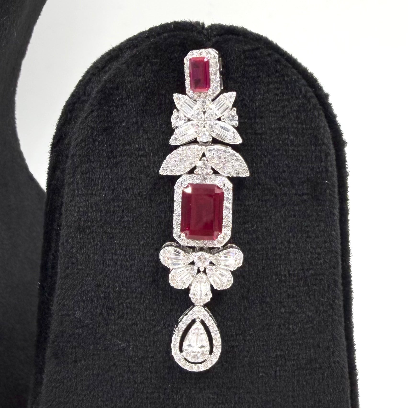Designer ruby radiance necklace 925 silver
