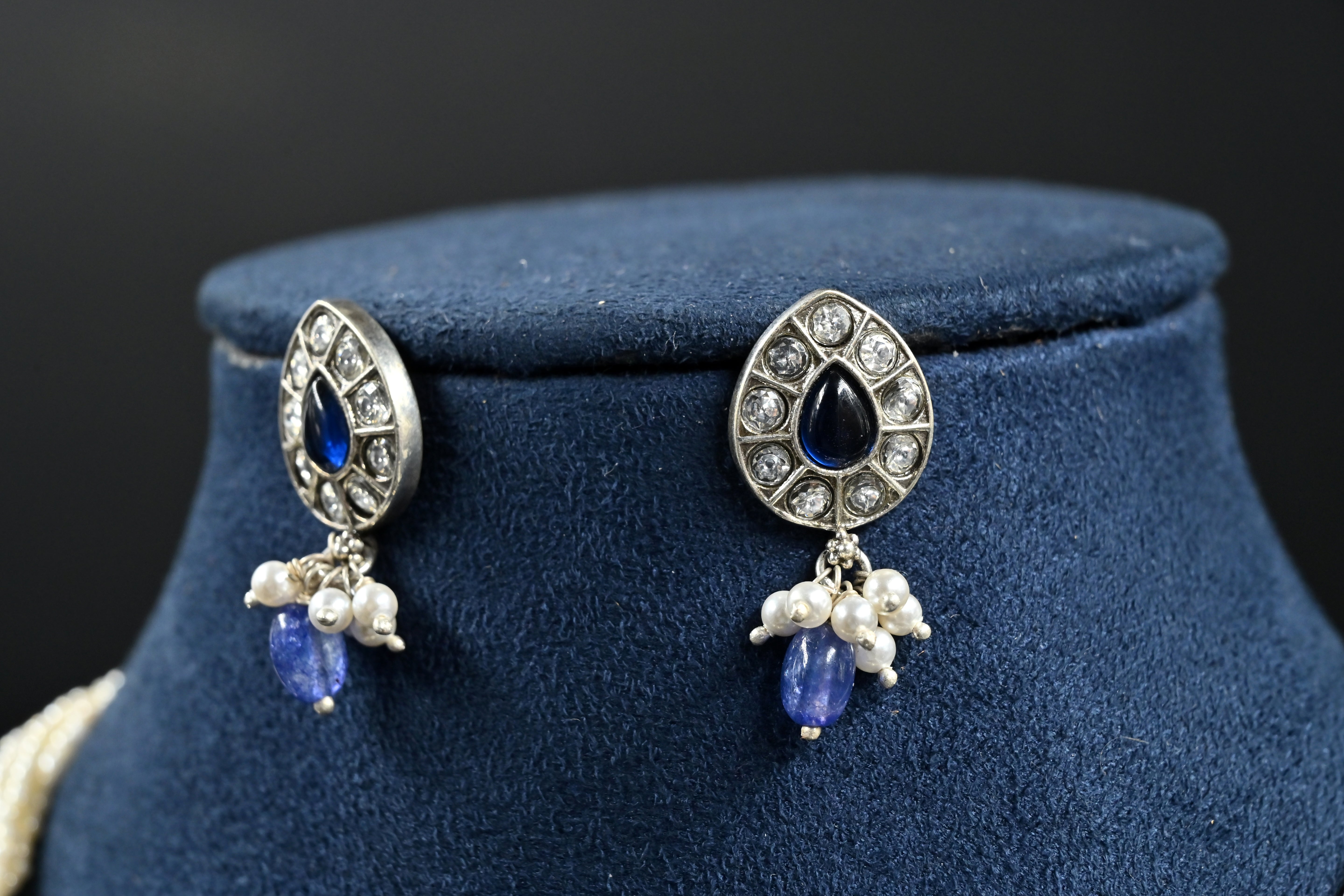 Designer sapphire silver set 925 silver