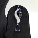 Designer snake necklace blue accents 925 silver