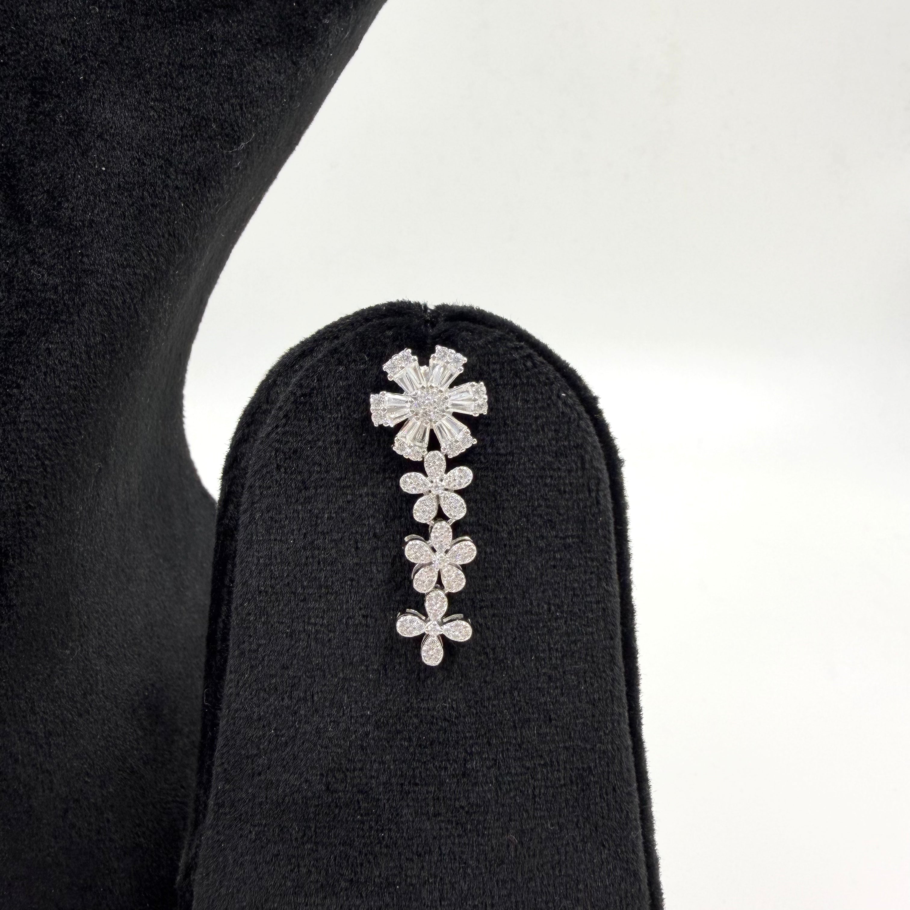 Designer white silver necklace Janya