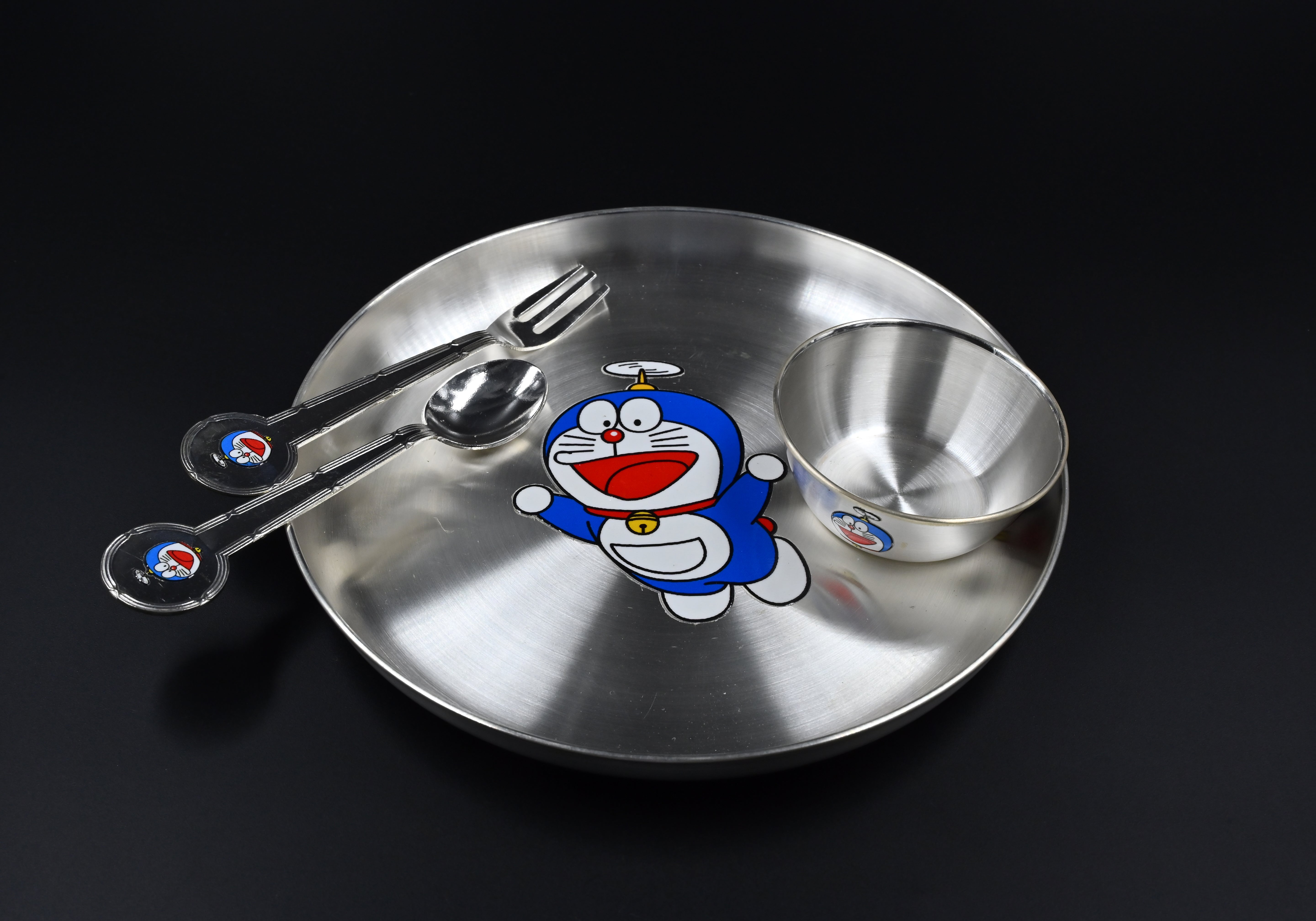 Doraemon fun baby silver dinner set