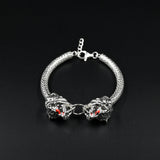 Dual lion 925 silver bracelet design