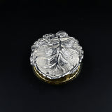 Dual tone leaf diya silver for pooja