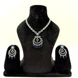 Elegant long blue necklace for women