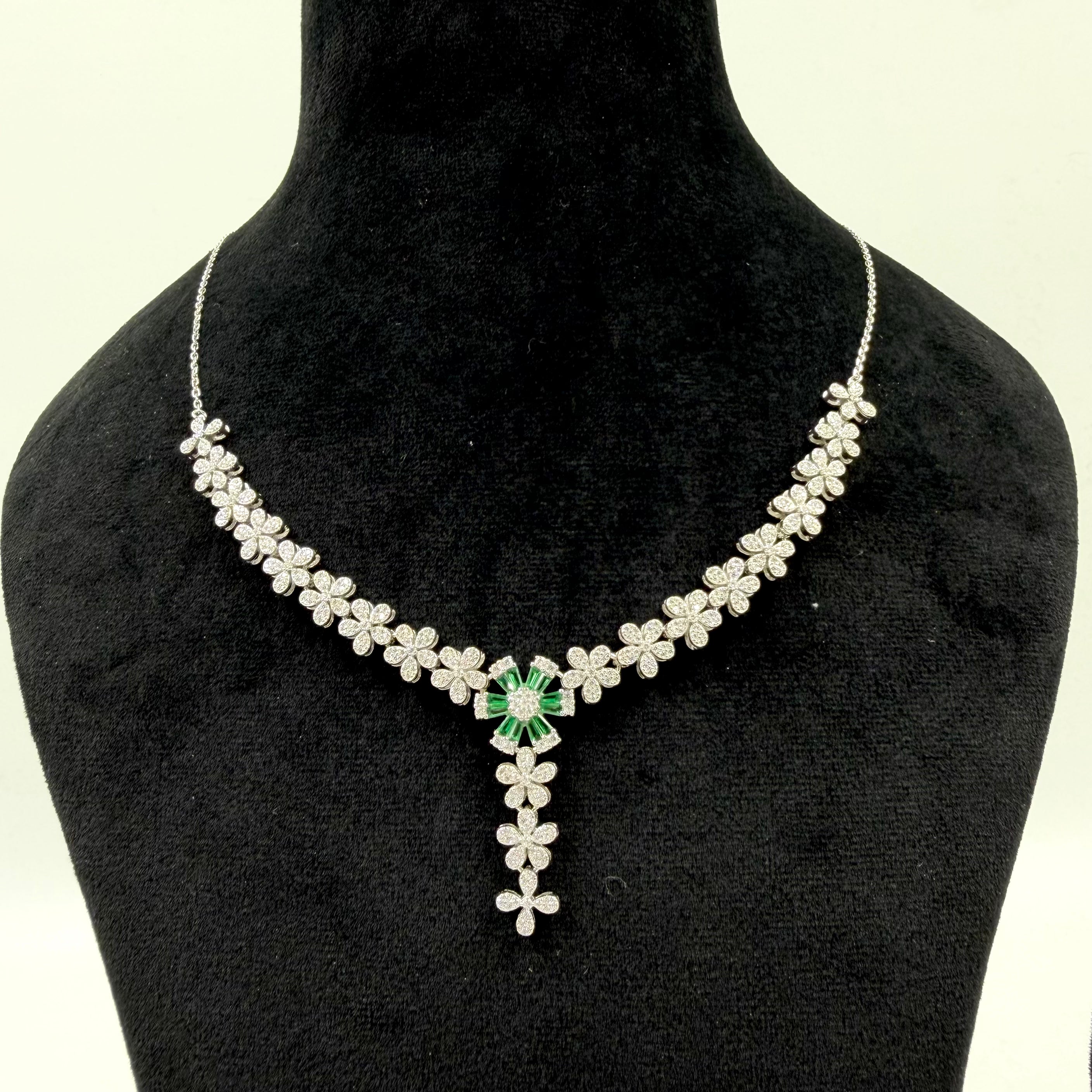 Elegant green stone necklace for women