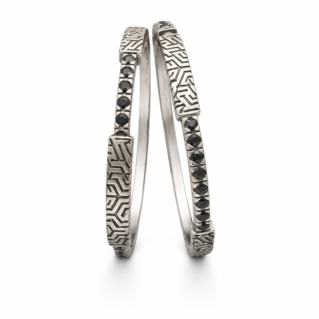 elegant mira silver bangles