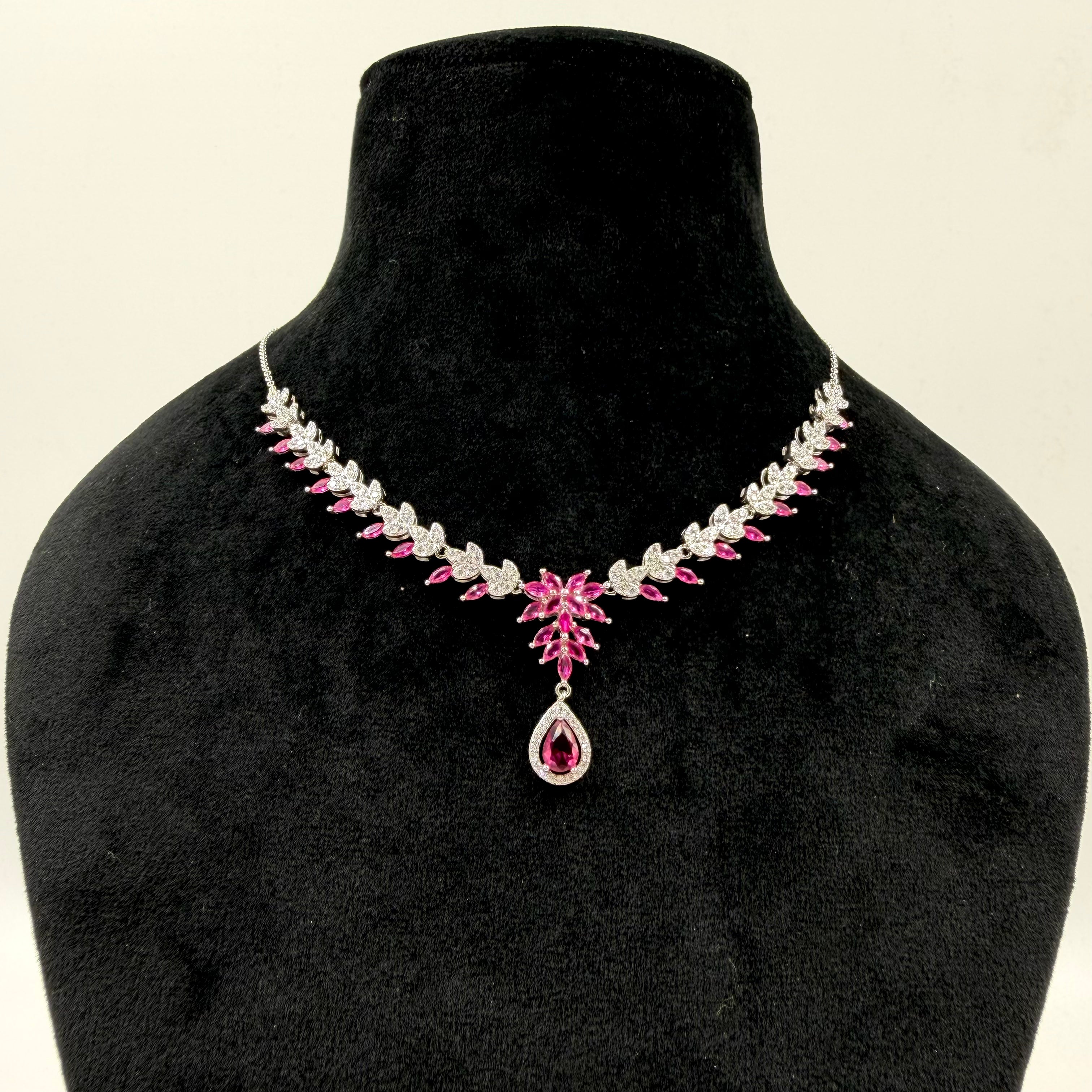 Elegant pink stone necklace for women