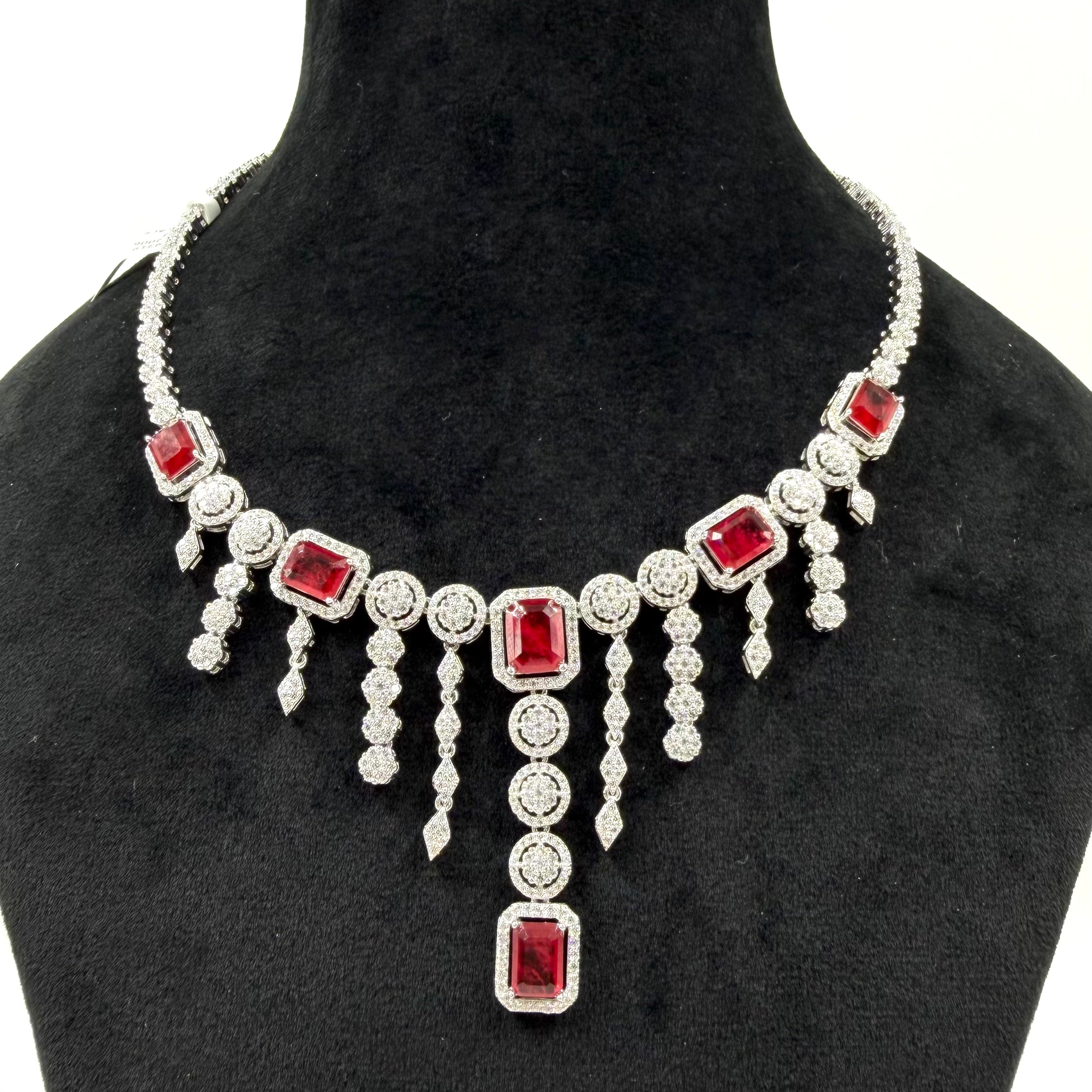 Elegant ruby drop necklace for women