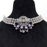 Elegant sea-blue mist choker necklace