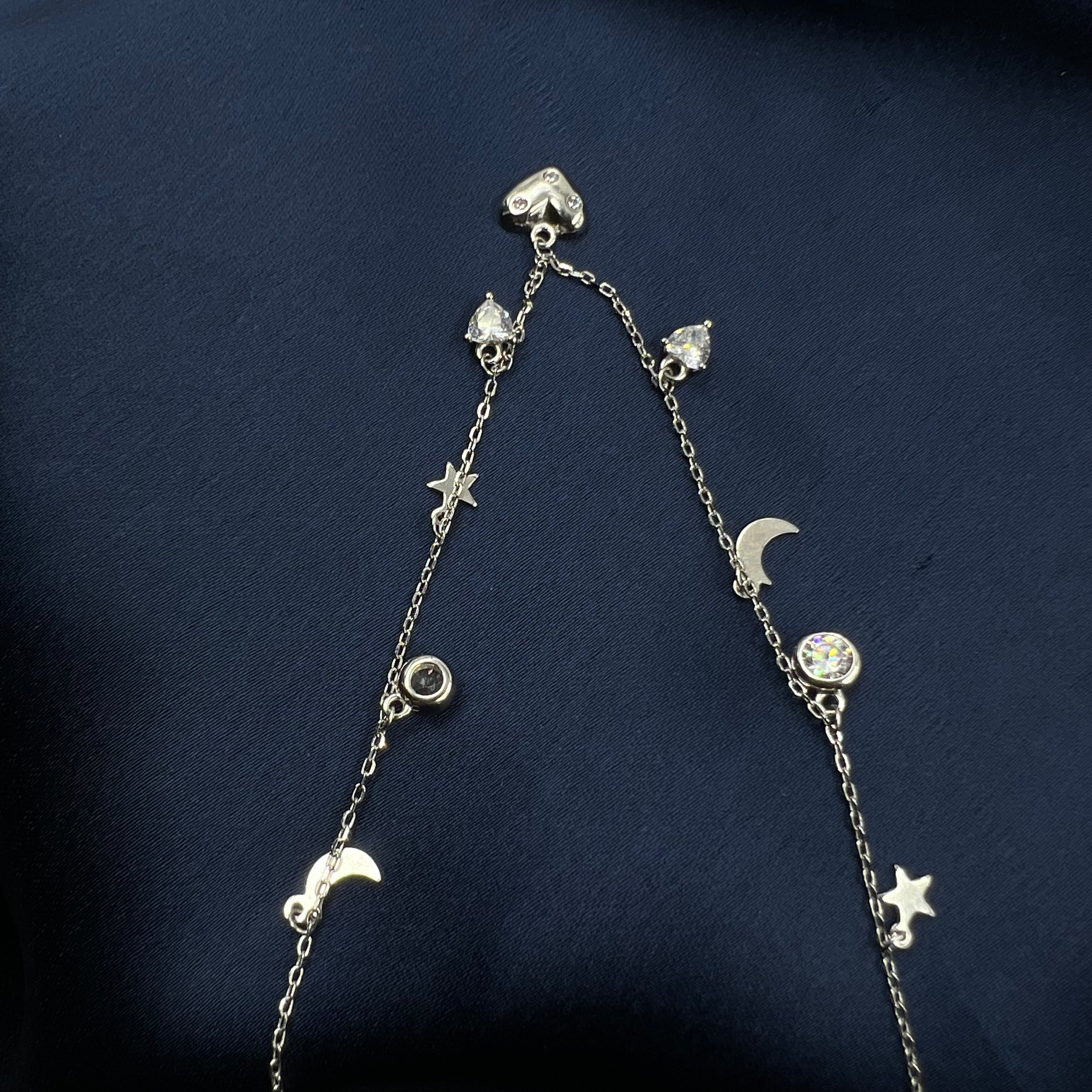 Elegant silver charms chain