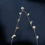 Elegant silver charms chain