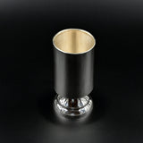 Elegant pair of silver goblet glasses