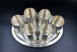 Elegant 925 silver tray with glasses