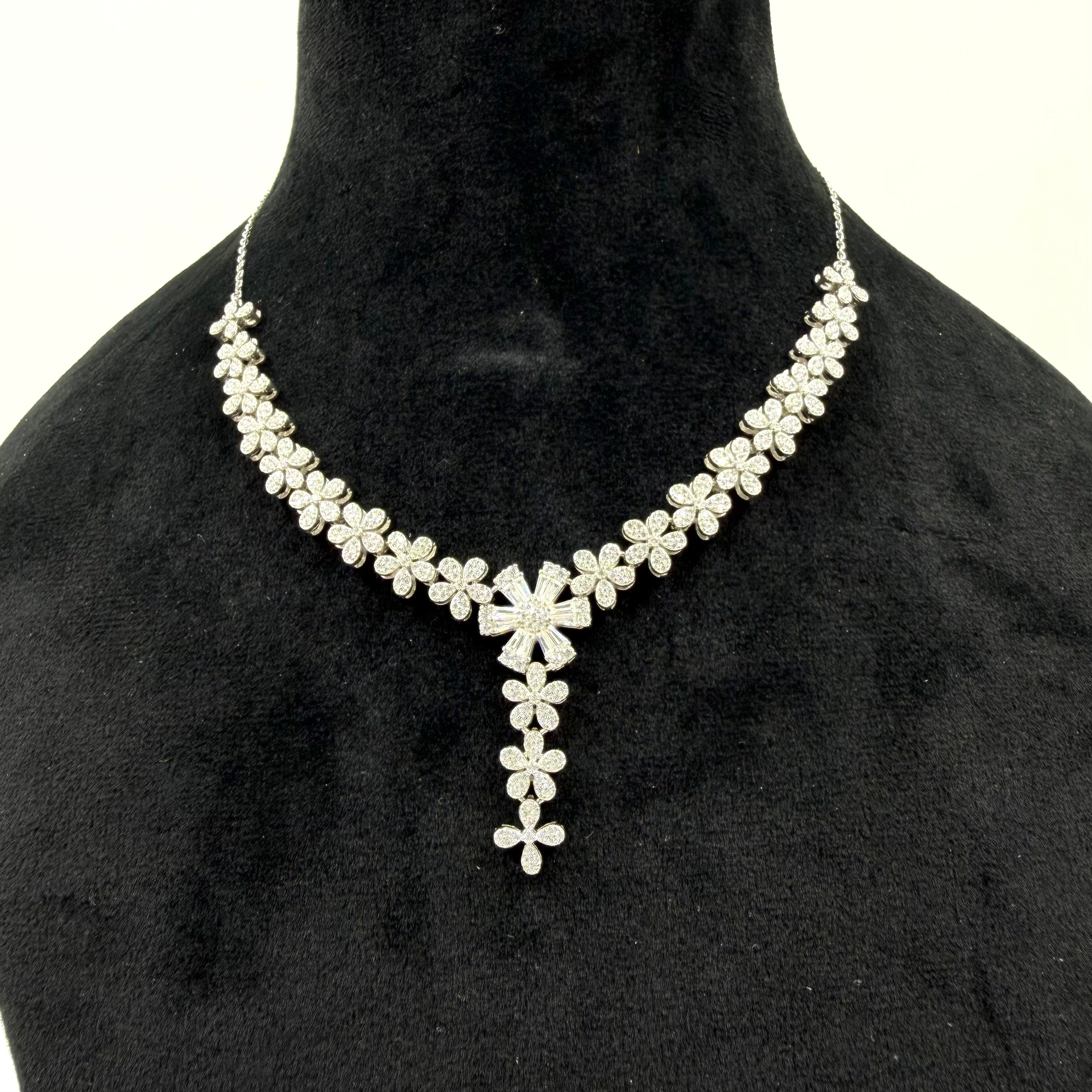 Elegant white stone necklace for women